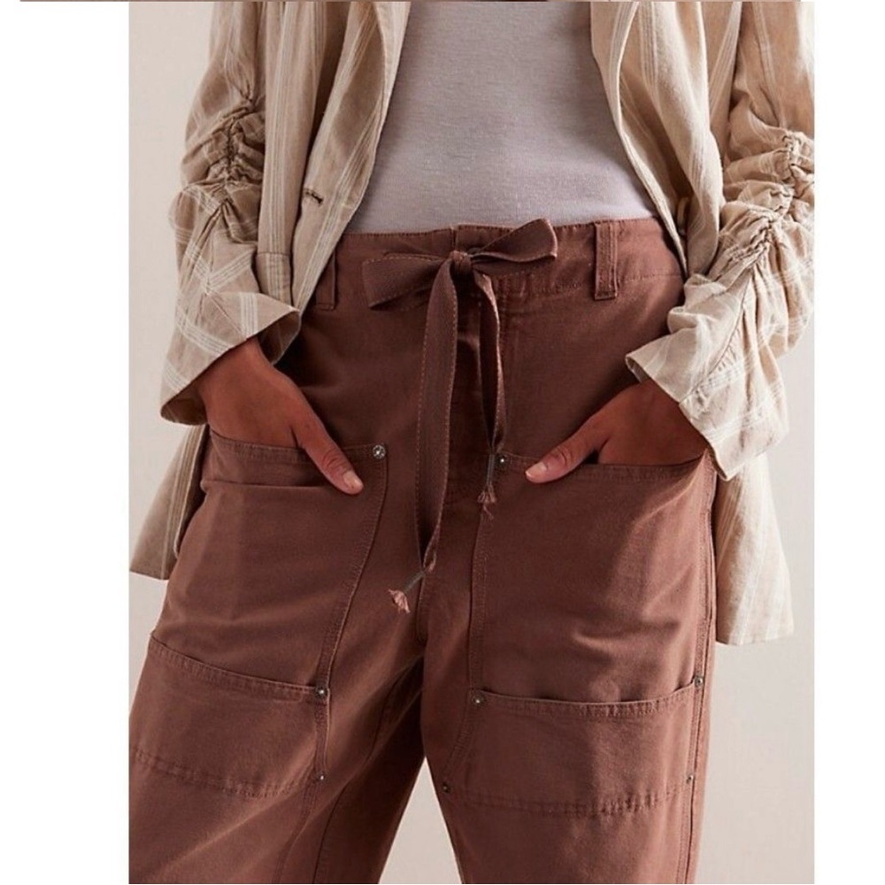 Free People Hayden High Rise Pull On Utility Pants